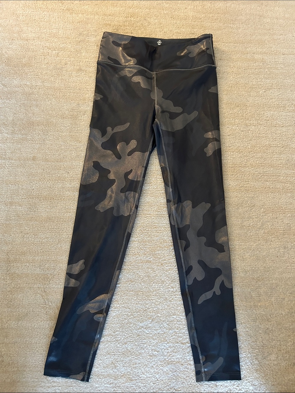 Noli Navy and Gray/Silver Camo High-Waist Leggings